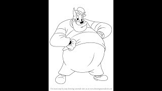How To Draw Pete Aka Peg Leg Pete