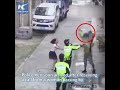 Boy crawls out of window, rescued by passers-by, police officers