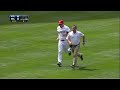 Gomez makes a incredible leaping grab, exits with injury