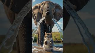 Chubby Cat Bath With Elephant