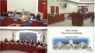 City of West Jordan, Utah - LIVE Stream - January 22, 2020