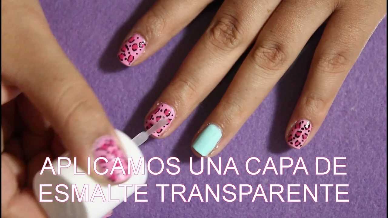 decoraciones de uñas animal print rosa