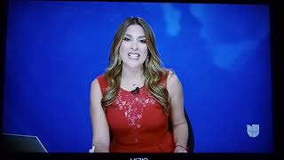 Maity Interiano Y Legs Red Outfit Host Noticiero Univision Edicion Nocturna