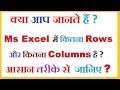 Easy way to  Know how many columns & Rows are there in  Ms Excel