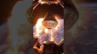 Intense Space Capsule Reentry Into Earths Atmosphere Space Exploration Space Outer