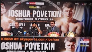 ANTHONY JOSHUA v ALEXANDER POVETKIN *FULL & UNCUT* POST FIGHT PRESS CONFERENCE / JOSHUA-POVETKIN