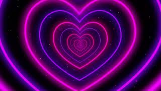 Neon led lights Heart Tunnel Particles Background | 4k 60p Heart Background Disc