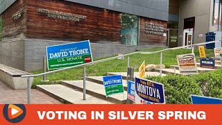 Residents Cast Primary Election 投票s in Downtown Silver Spring