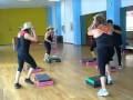 Coreografia de step, banco por alumnas de Anton Sankiem en la secretaria de Economia