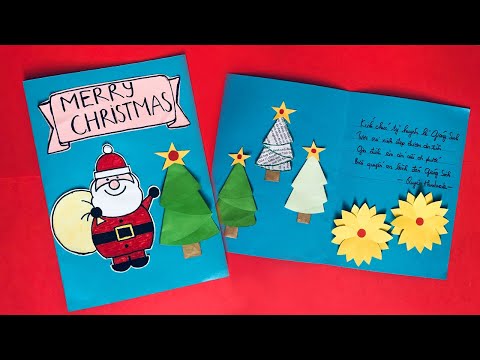 Cách làm thiệp Giáng Sinh đơn giản | Simple Christmas card idea for beginners | Merry Christmas card