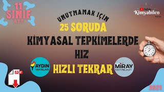 KİMYASAL TEPKİMELERDE HIZ - HIZLI TEKRAR SORU ÇÖZÜMÜ - 11. SINIF KİMYA - AYT KİM