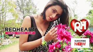 Redheart Saree Lover In Check Print Saree Photoshoot Hd1080P Saree Lover Bong Crush Hot