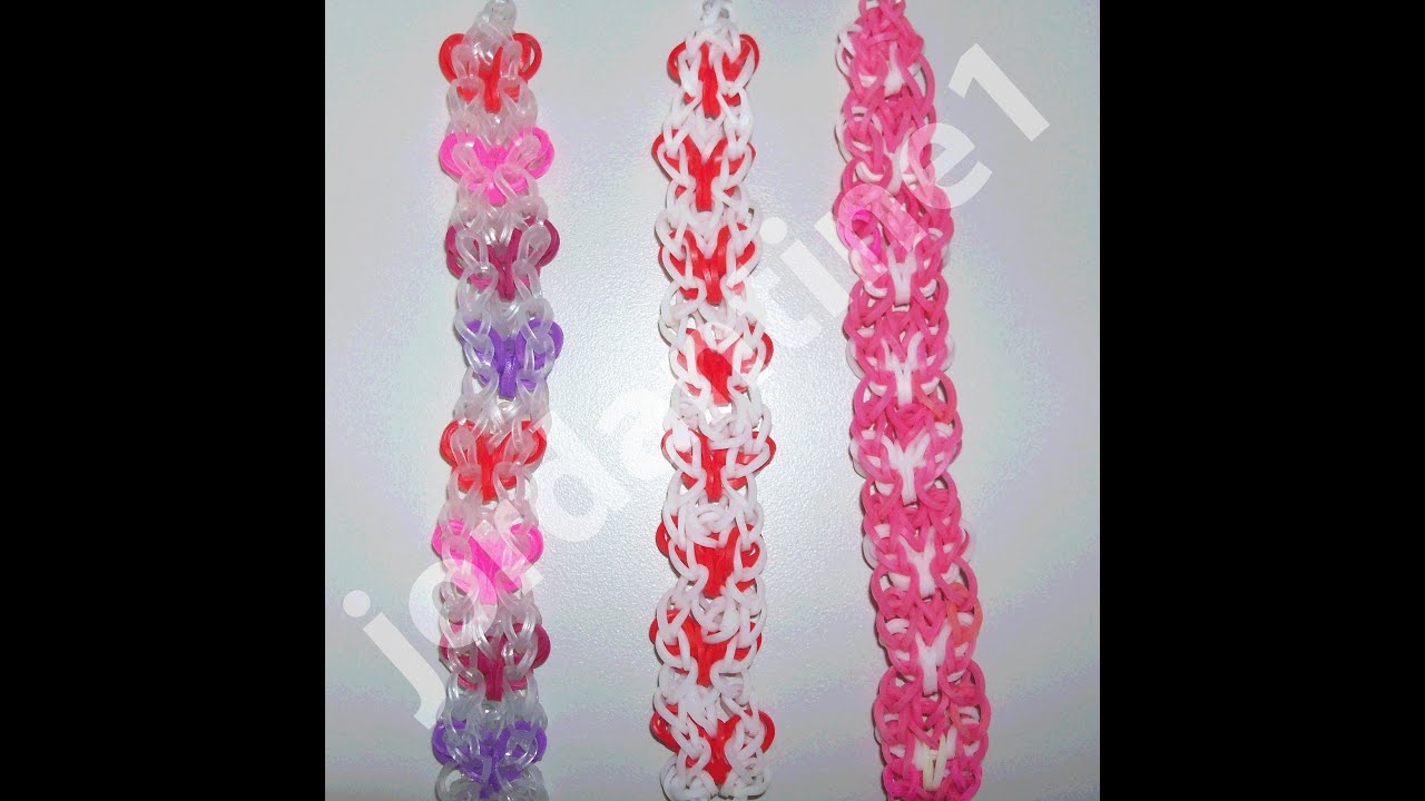 New Rainbow Loom Vertical Heart Bracelet - Valentine's Day - One or ...