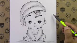 Sevimli Bebek Çizimi - Cute Baby Drawing