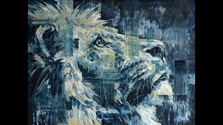 "Lion in the Light", original oil painting by Hannah Shergold