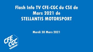 Flash Info Tv Cfe-Cgc Du Cse Du 30 Mars 2021