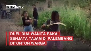  Viral, Dua Remaja Putri Duel Pakai Celurit