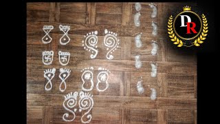 How To Make Sri Krishna Foot Printeasy Way To Make Krishnapatham Maakolamlittlekrishnas Foot Step