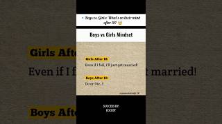18 Mindset Boys Vs. Girls