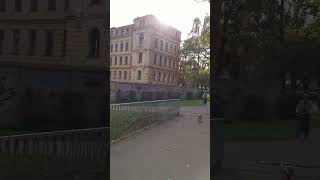 Рига. Парк Кронвальда. Канал. Кораблик. Тепло. Riga. Kronvalda Park. Channel. Ship. Warm.
