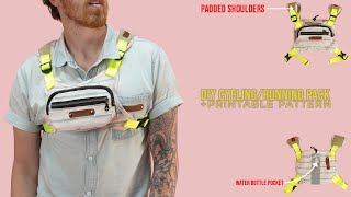 DIY Running Cycling Pack (PRINTABLE PDF SEWING PATTERN) (EASY SEWING PROJECT)