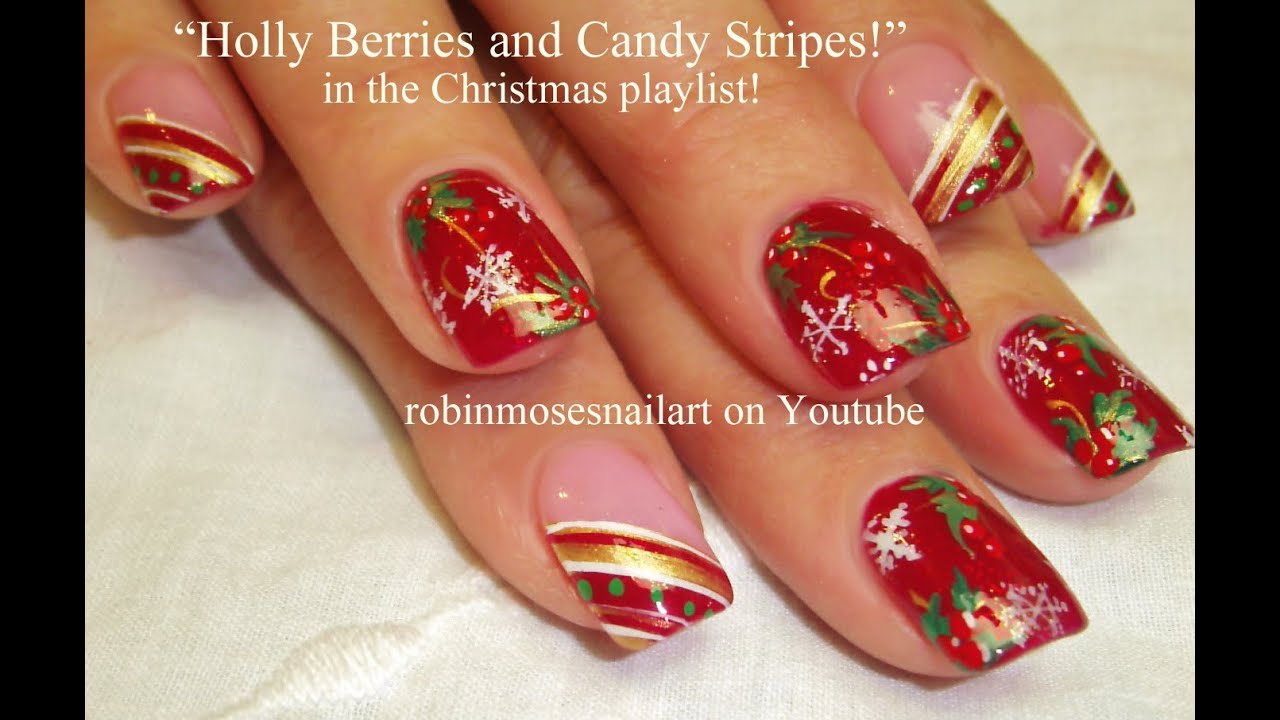 Easy Christmas Holly Nail Art - wide 5