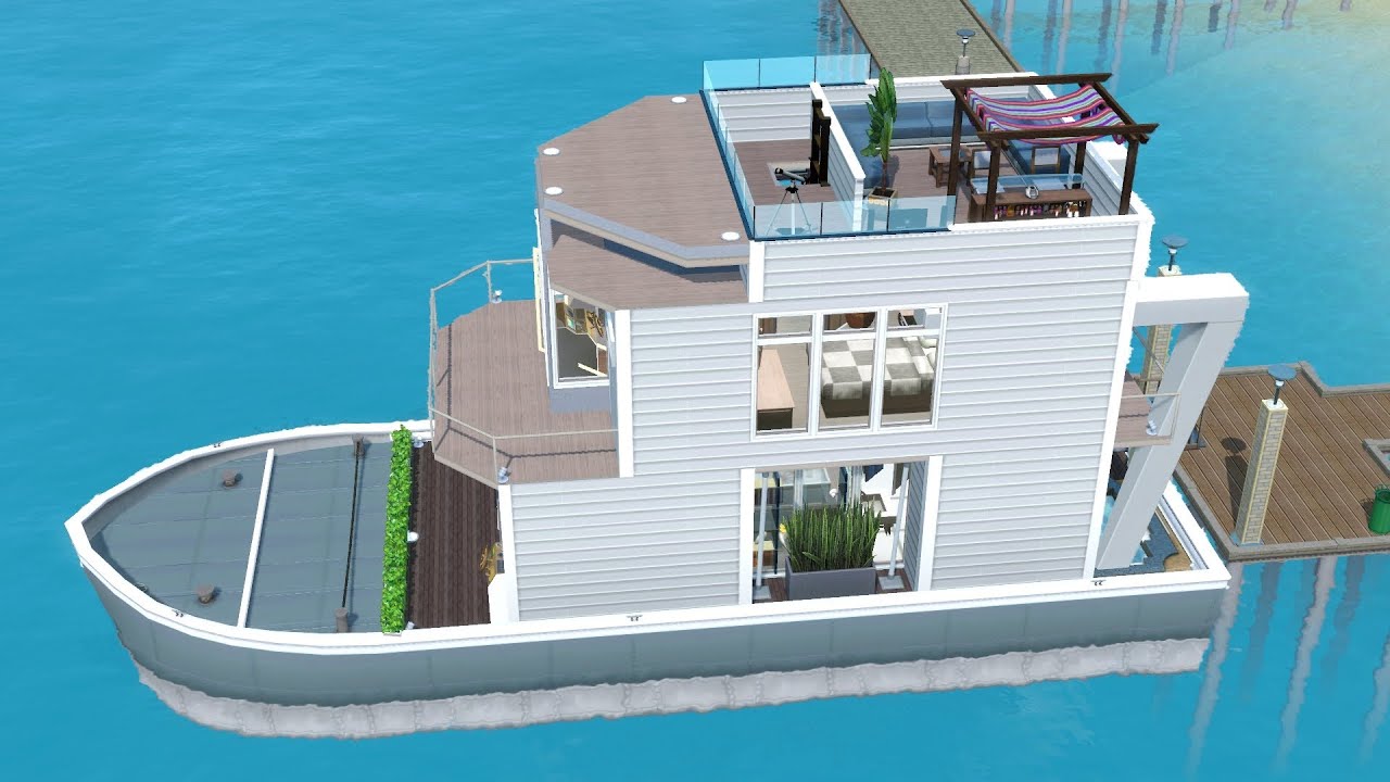 The Sims 3 House Boat building | SS Paradiso (Including dock 