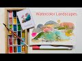 Abstract Watercolour Landscapes.