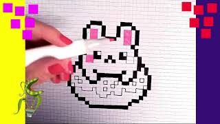 Pixel Art Hecho A Mano Como Dibujar En Papel Cuadriculado Paso A Paso Conejo