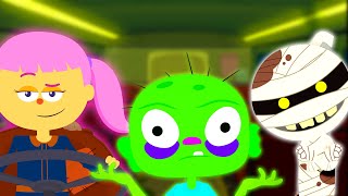 Midnight Magic With Three Crazy Creatures - Wheels On The Bus | BRAND NEW Funny Halloween Song