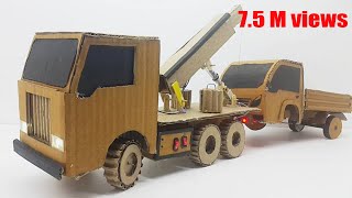 how to make towing truck / electric truck with cardboard