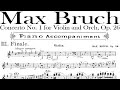 Max Bruch Violin Concerto no. 1, in G minor, Op. 26, 3rd movement | Piano Accompaniment