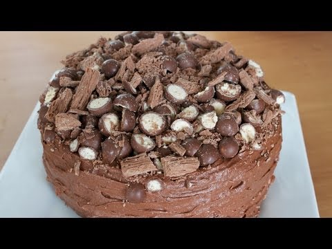 VIDEO : maltesers chocolate cake - what you need: 2 chocolate sponges buttercream icing: 185g softened butter 3 cups of icing sugar 2 tablespoons cocoa 2 ...