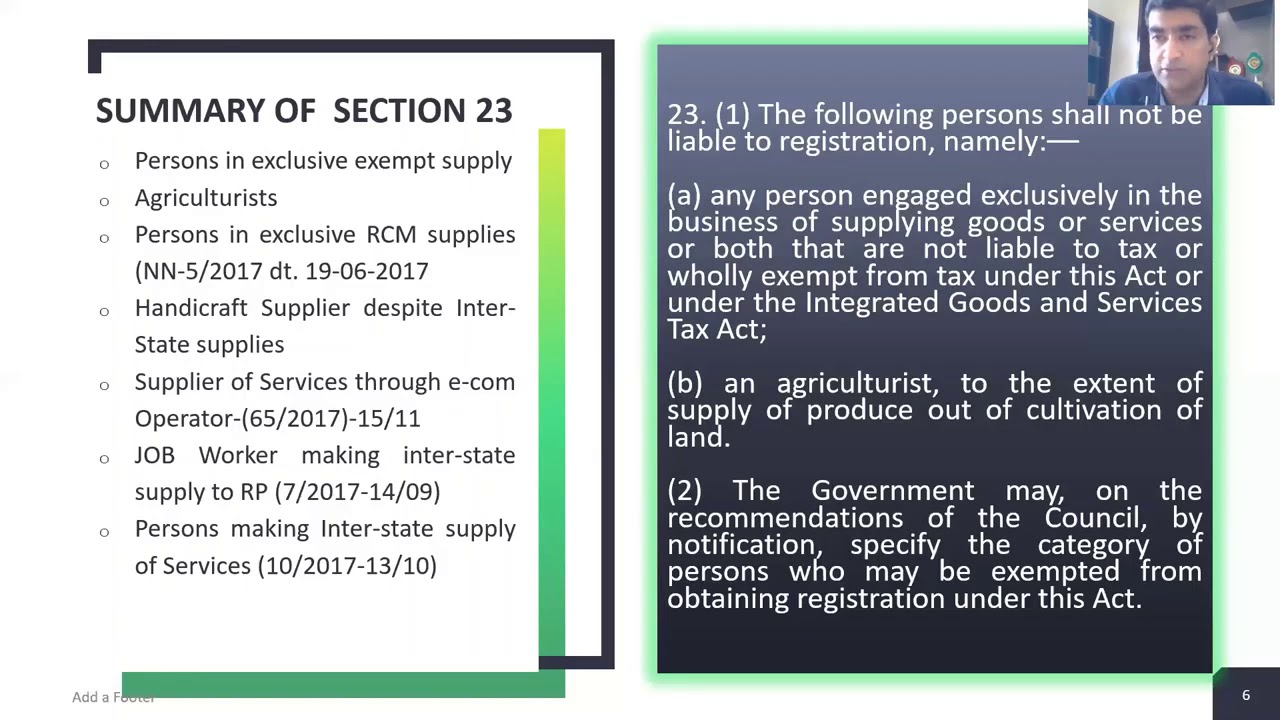 Understanding mandatory registration of GST Due to RCM by CA. Puneet Oberoi | Profsindia