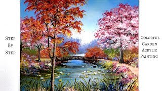 Colorful Garden STEP by STEP Acrylic Painting (ColorByFeliks)