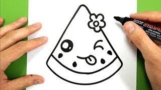 How To Draw A Piece Of Cute Watermelon Easy Draw Watermelon Step By Step Tutorial 2018