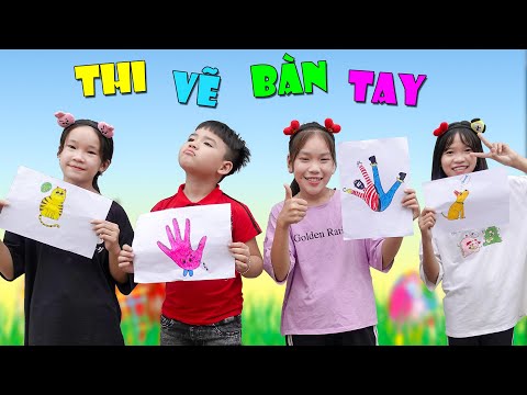 Sáng Tạo Vẽ Tranh Từ Bàn Tay | Họa Sĩ Nhí Đại Chiến ♥ Min Min TV Minh Khoa