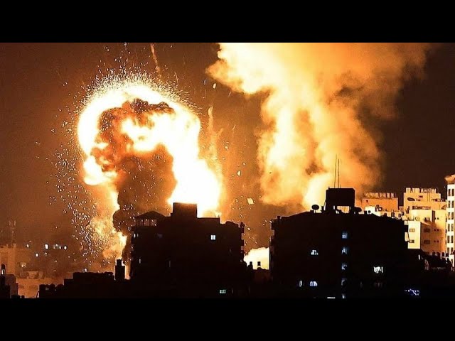 IDF Making A Building Flat, In It's War Against Hamas Terrorists, Firing Rockets Into Israel