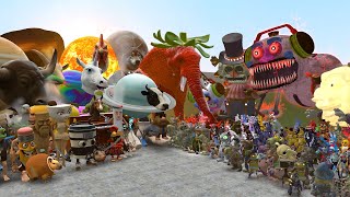 All Fnaf 1-11 Secret Of The Mimic Animatronics Vs All Roblox Steal A Brainrots In Garrys Mod