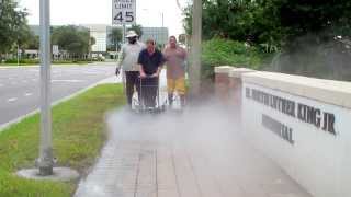 Pressure cleaning Martin Luther King, Jr. Memorial in the City of Boca Raton FL. Dan Swede