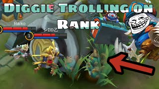 FUNNY DIGGIE PREDICTIONS | TROLL ON RANK | MOBILE LEGENDS FULL DIGGIE GAMEPLAY