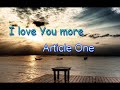 I love You more - Article One I love You more - Article One