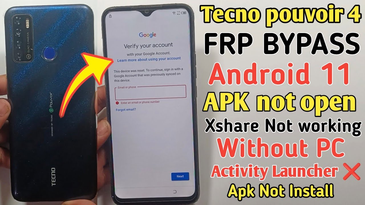 Tecno Pouvoir 4 (Lc7) FRP Bypass Android 11 | No Tecno Pouvoir 4 (Lc7) FRP Bypass Android 11 | No
