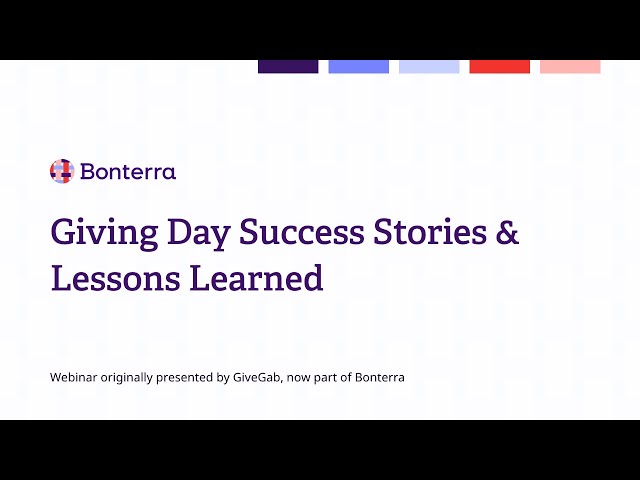 Watch So You Want to Host a Giving Day Success Stories & Lessons Learned on YouTube.