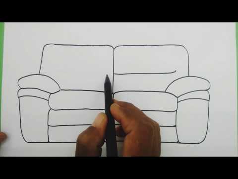 Cara sederhana dan mudah menggambar kursi sofa atau kursi tamu yang keren