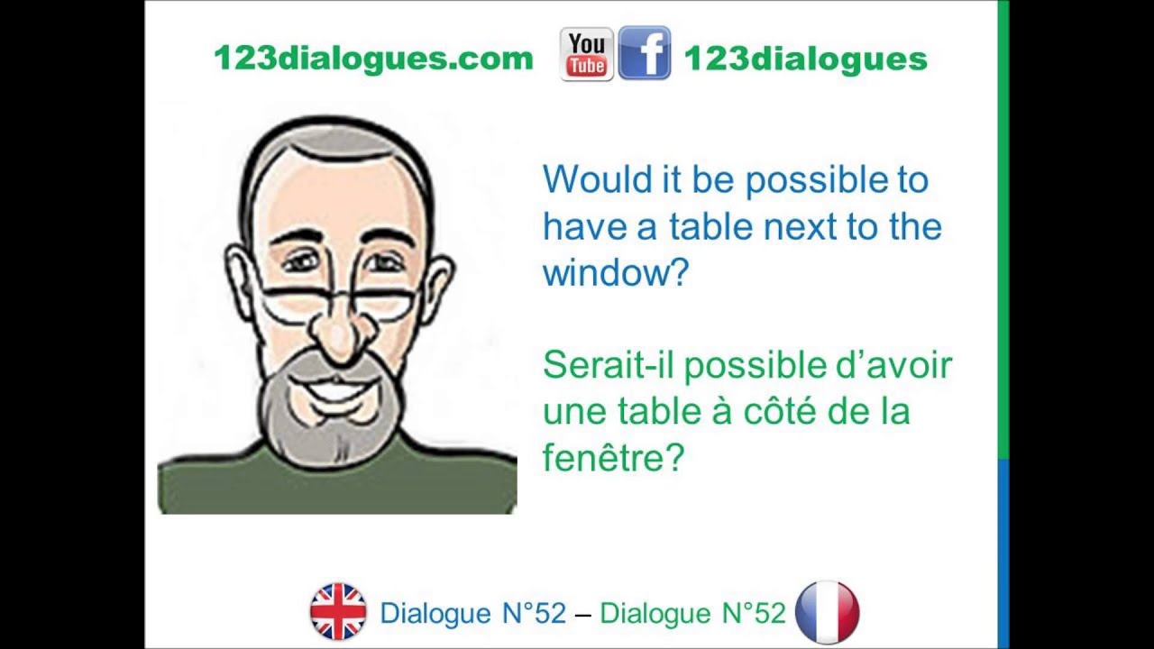 conversation in english restaurant restaurant Arriving   Anglais the English Français  French  52 at