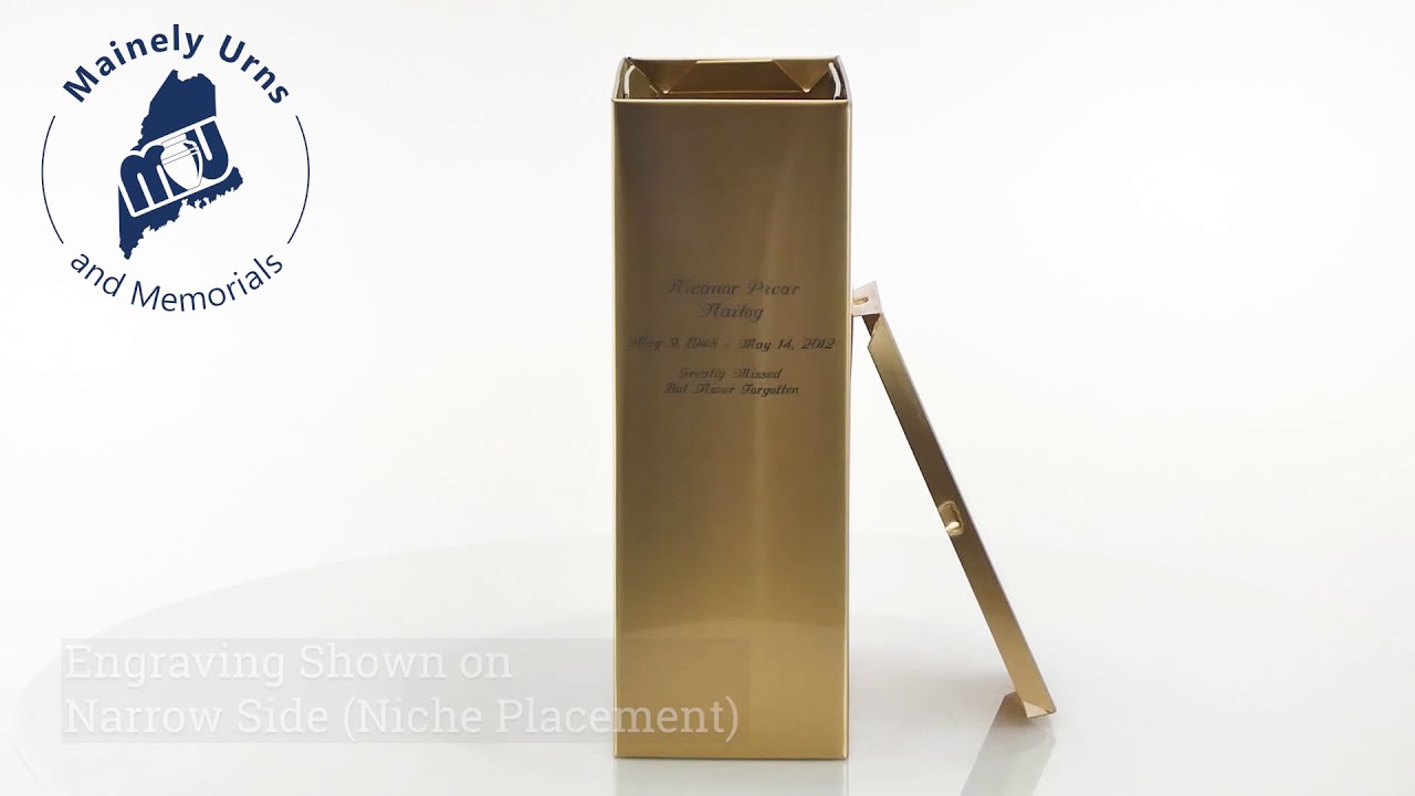 Sheet Bronze Inset Snap-Top Niche Cremation Urn