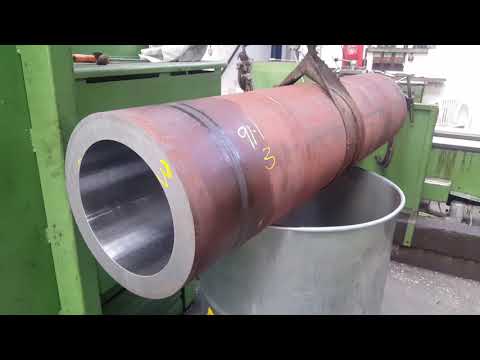 Boring steel tube to fine tolerance.  - 0.005" for Honing.