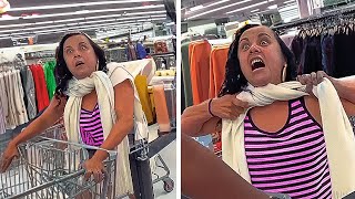 Karen Tries Choking Herself At Walmart..