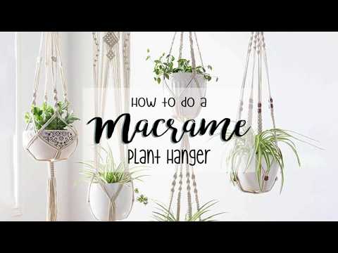 DIY - How to make a macrame plant hanger - YouTube